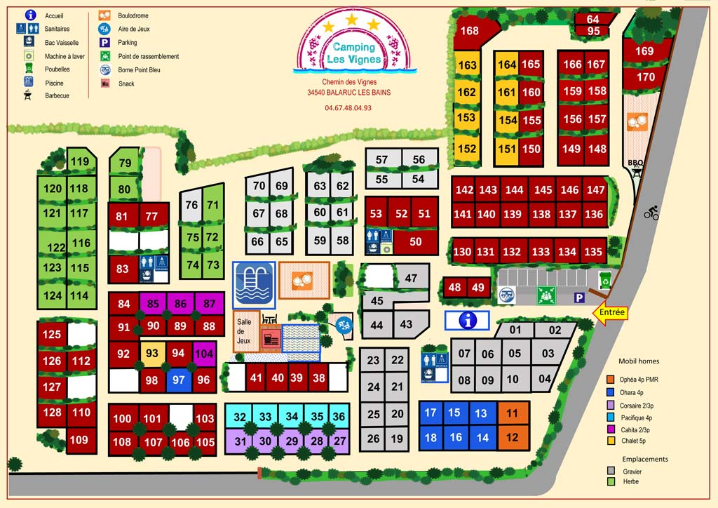 Plan du camping plan emplacement camping balaruc